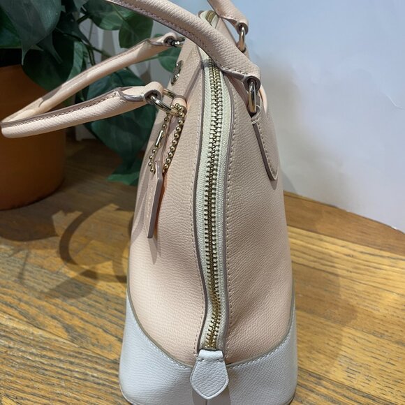 Coach Cora Domed Satchel Leather Peach and Cream Handbag Great Condition - Picture 6 of 14